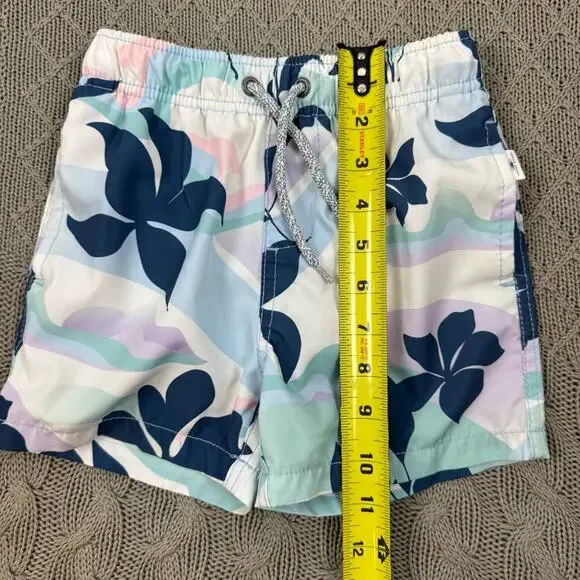 Vintage Summer Floral Print Kids Swim Shorts Trunks ~ 4 - Picture 6 of 11